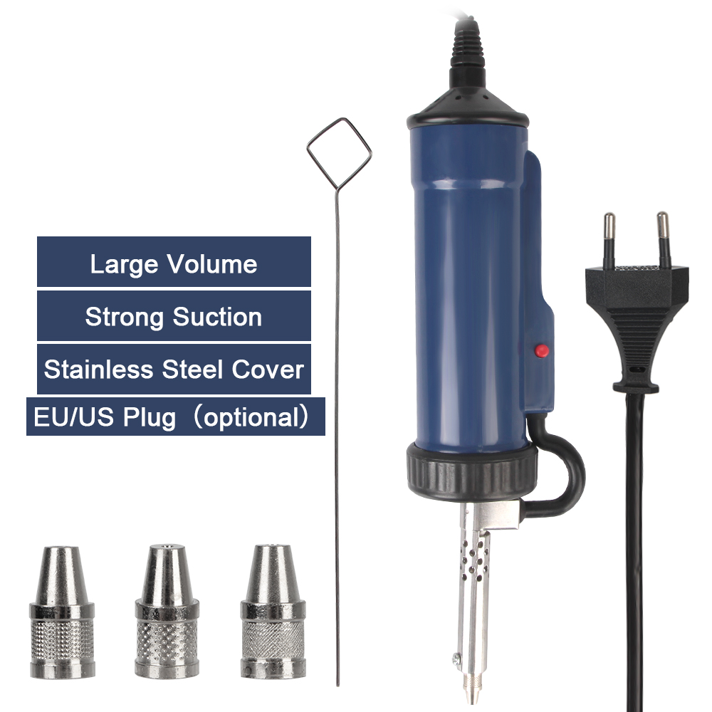 Desoldering Pump Electric Vacuum Station - Zinn-Sauger-Vakuum mit 3-Saugdüse, EU/US-Stecker, Löten, Entfernung